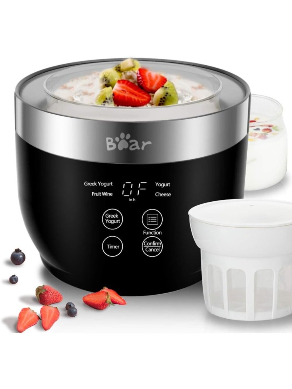 Greek Yogurt Maker Machine with Strainer & Timer - Easy Homemade Yogurt Maker